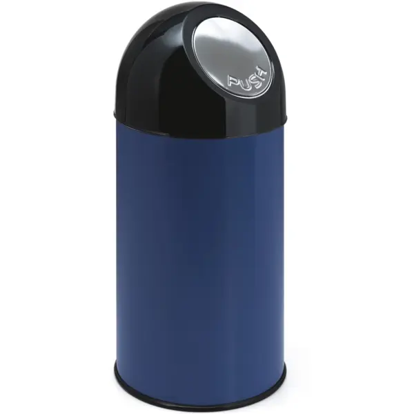 Afvalbak | Metaal/Kunststof | Blauw/Zwart | 40L | Duwdeksel | Ø315x670(h)mm