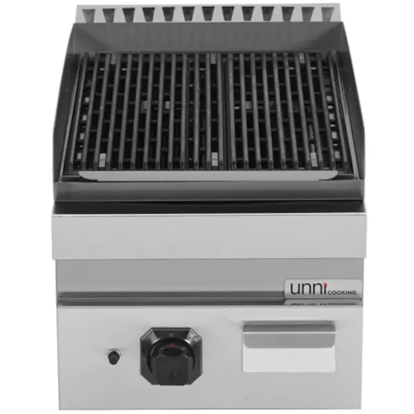 Lavasteengrill | 700 SERIE | Gas | Oppervlak 310x510 (Gietijzer) | 9kW | Piëzo Ontsteking | 400x700x300/350(h)mm