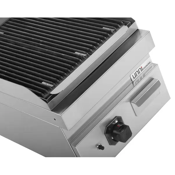 Lavasteengrill | 700 SERIE | Gas | Oppervlak 310x510 (Gietijzer) | 9kW | Piëzo Ontsteking | 400x700x300/350(h)mm