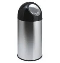 V-Part Afvalbak | RVS/Kunststof | Zwart | 40L | Duwdeksel | Ø315x670(h)mm 