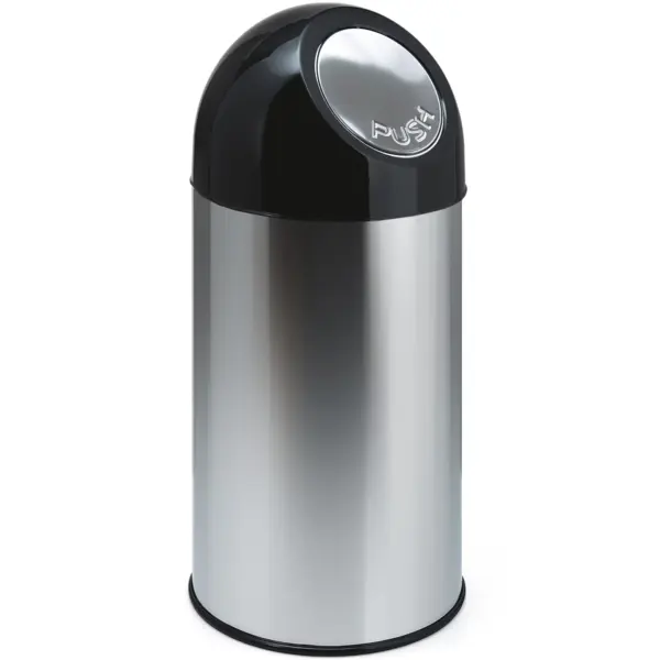 Afvalbak | RVS/Kunststof | Zwart | 40L | Duwdeksel | Ø315x670(h)mm