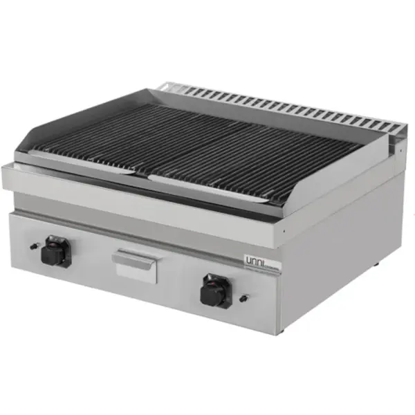 Lavasteengrill | 700 SERIE | Gas | Oppervlak 740x500 (Gietijzer) | 18kW | Piëzo Ontsteking | 800x700x300/350(h)mm