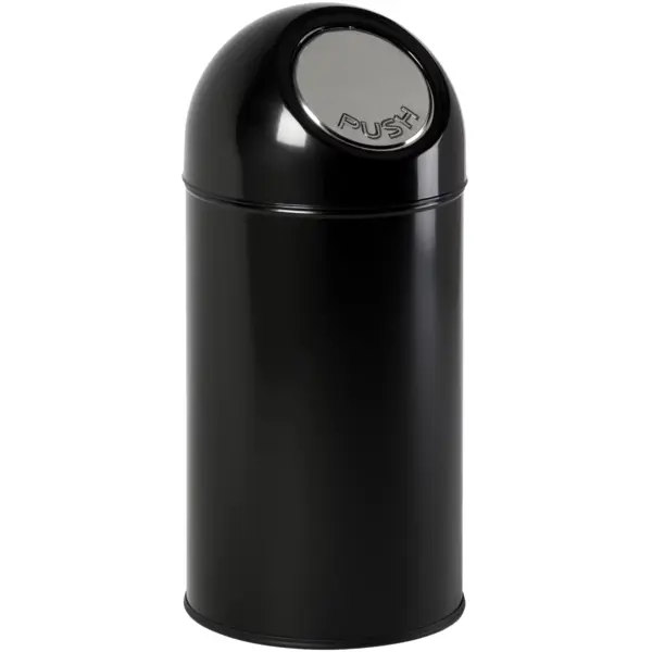 Afvalbak | Metaal/Kunststof | Zwart | 40L | Duwdeksel | Ø315x670(h)mm