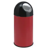 V-Part Afvalbak | Metaal/Kunststof | Rood/Zwart | 40L | Duwdeksel | Ø315x670(h)mm 