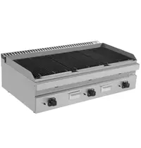 UNNI-COOKING Lavasteengrill | 700 SERIE | Gas | Oppervlak Gietijzer | 27kW | Piëzo Ontsteking | 1200x700x300/350(h)mm