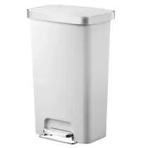 EKO Pedaalemmer | HANA | Kunststof/RVS | Wit | 45L | Klapdeksel | Wielen | 409x297x652(h)mm 