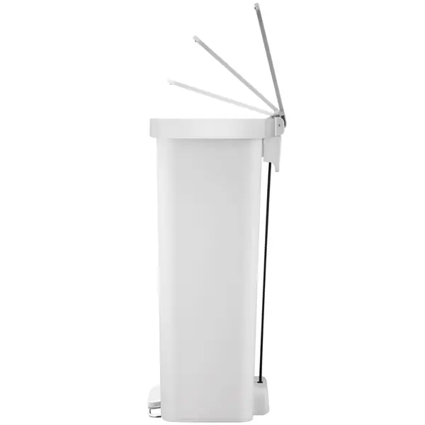 Pedaalemmer | HANA | Kunststof/RVS | Wit | 45L | Klapdeksel | Wielen | 409x297x652(h)mm