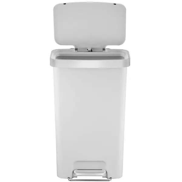 Pedaalemmer | HANA | Kunststof/RVS | Wit | 45L | Klapdeksel | Wielen | 409x297x652(h)mm