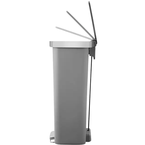 Pedaalemmer | HANA | Kunststof/RVS | Grijs | 45L | Klapdeksel | Wielen | 409x297x652(h)mm