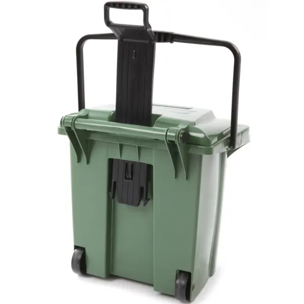 Afvalbak | Kunststof | Groen | 45L | Klapdeksel | Wielen | 493x379x737(h)mm