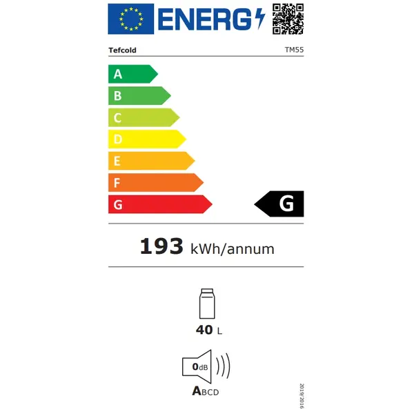 Minibar | SERIE TM | 44L | Zwart | 0°C/+10°C | Absorbtiekoeling | 402x465x670(h)mm
