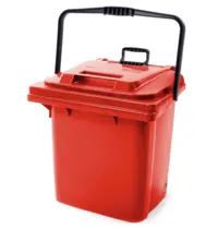 Luxus Afvalbak | Kunststof | Rood | 45L | Klapdeksel | Wielen | 493x379x737(h)mm 