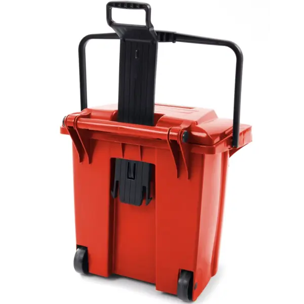 Afvalbak | Kunststof | Rood | 45L | Klapdeksel | Wielen | 493x379x737(h)mm
