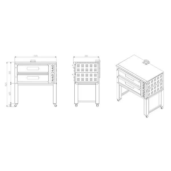 Onderstel | CombiSteel COM-7548.0105 | Wielen (Geremd) | 1370x840x800(h)mm