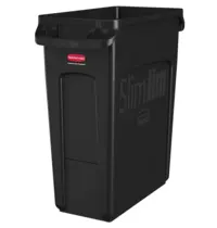 Rubbermaid Afvalbak | SLIM JIM | Kunststof | Zwart | 60L | Open | 279x558x635(h)mm 