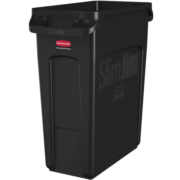Afvalbak | SLIM JIM | Kunststof | Zwart | 60L | Open | 279x558x635(h)mm