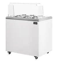 CombiSteel Schepijsvitrine | ZANZIBAR | Energiezuinig | 260L | 6x 7L | -10°C/-20°C | Statisch | Gekoelde Reserve | Wielen (Geremd) | 939x674x935/1204(h)mm 