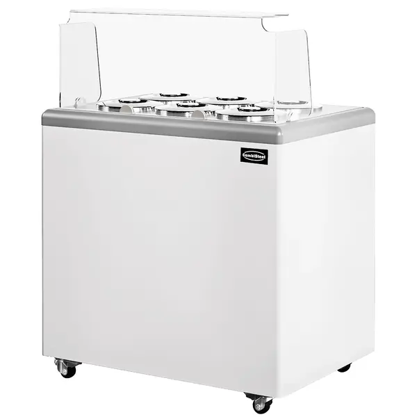 Schepijsvitrine | ZANZIBAR | Energiezuinig | 260L | 6x 7L | -10°C/-20°C | Statisch | Gekoelde Reserve | Wielen (Geremd) | 939x674x935/1204(h)mm