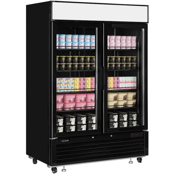 Vrieskast | SERIE LG-B | 1108L | Zwart | -14°C/-25°C | Geforceerd | Draaideuren | Wielen | 1382x805x2065(h)mm