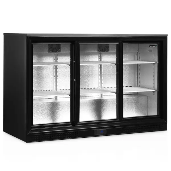 Barkoelkast | SERIE DB | 300L | Zwart | +2°C/+10°C | Geforceerd | Schuifdeuren | 1355x515x870(h)mm