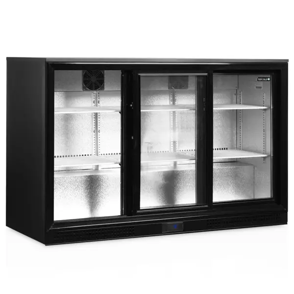 Barkoelkast | SERIE DB | 300L | Zwart | +2°C/+10°C | Geforceerd | Schuifdeuren | 1355x515x870(h)mm