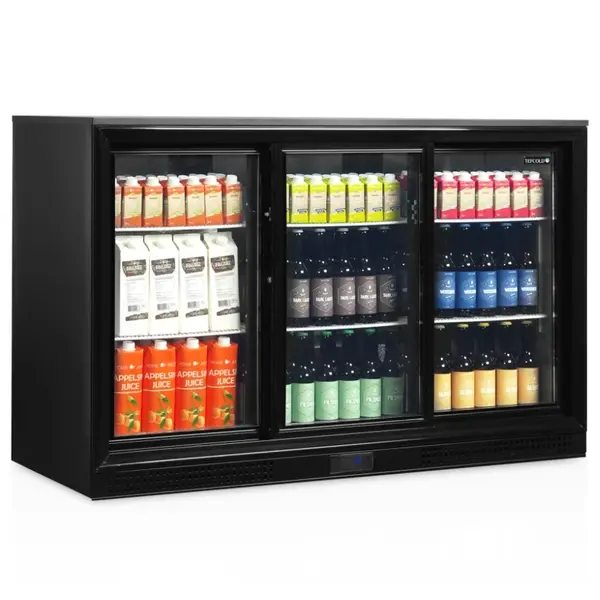 Barkoelkast | SERIE DB | 300L | Zwart | +2°C/+10°C | Geforceerd | Schuifdeuren | 1355x515x870(h)mm