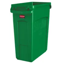Rubbermaid Afvalbak | SLIM JIM | Kunststof | Groen | 60L | Open | Afvalscheiding | 279x558x635(h)mm