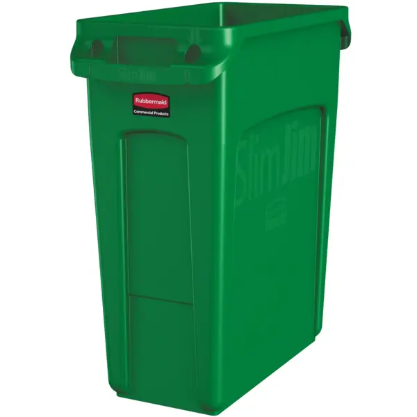 Afvalbak | SLIM JIM | Kunststof | Groen | 60L | Open | 279x558x635(h)mm