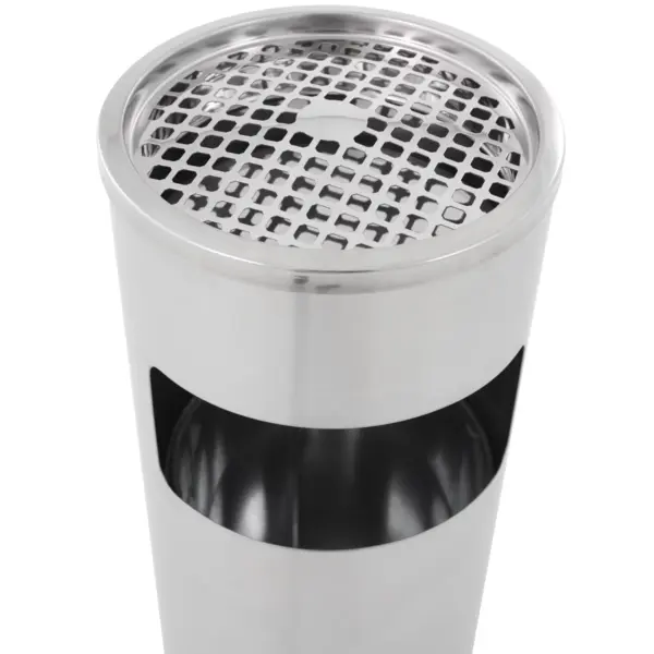 Afvalbak + Asbak | RVS | 12.5L | Open | Ø250x610(h)mm