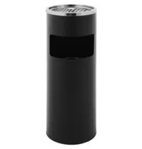 V-Part Afvalbak + Asbak | Staal | Zwart | 12.5L | Open | Ø250x610(h)mm 