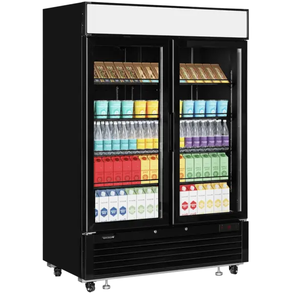 Koelkast | SERIE LG-B | 1108L | Zwart | +1°C/+8°C | Geforceerd | Draaideuren | Wielen | 1382x805x2065(h)mm