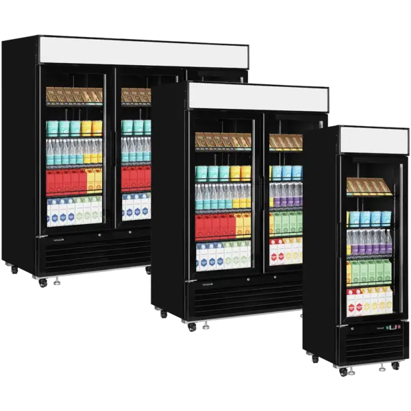 Koelkast | SERIE LG-B | 1108L | Zwart | +1°C/+8°C | Geforceerd | Draaideuren | Wielen | 1382x805x2065(h)mm