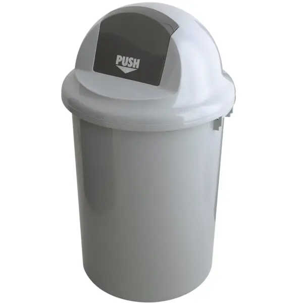 Afvalbak | Kunststof | Grijs | 90L | Duwdeksel | Ø520x910(h)mm