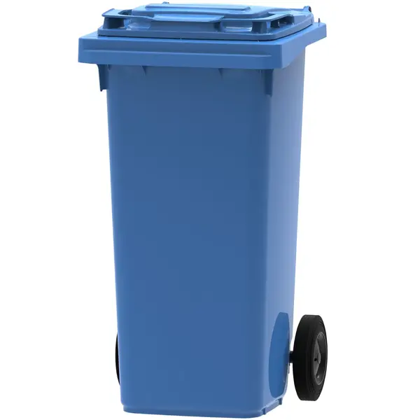 Rolcontainer | Kunststof | Blauw | 120L | Klapdeksel | Afvalscheiding | Wielen | 479x555x974(h)mm