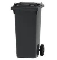 Luxus Rolcontainer | Kunststof | Grijs | 120L | Klapdeksel | Afvalscheiding | Wielen | 479x555x974(h)mm 