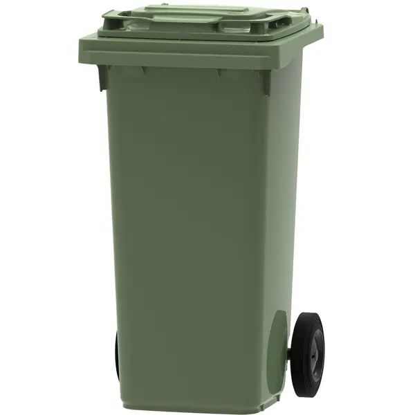 Rolcontainer | Kunststof | Groen | 120L | Klapdeksel | Afvalscheiding | Wielen | 479x555x974(h)mm