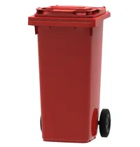 Luxus Rolcontainer | Kunststof | Rood | 120L | Klapdeksel | Afvalscheiding | Wielen | 479x555x974(h)mm 