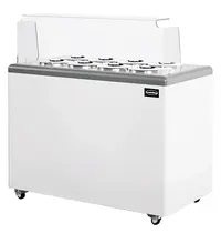 CombiSteel Schepijsvitrine | ZANZIBAR | Energiezuinig | 360L | 8x 7L | -10°C/-20°C | Statisch | Gekoelde Reserve | Wielen (Geremd) | 1214x674x935/1204(h)mm