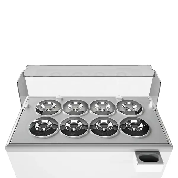 Schepijsvitrine | ZANZIBAR | Energiezuinig | 360L | 8x 7L | -10°C/-20°C | Statisch | Gekoelde Reserve | Wielen (Geremd) | 1214x674x935/1204(h)mm