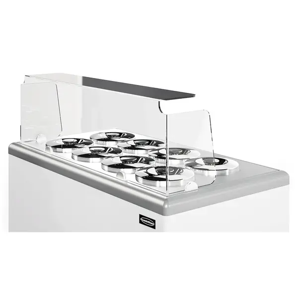 Schepijsvitrine | ZANZIBAR | Energiezuinig | 360L | 8x 7L | -10°C/-20°C | Statisch | Gekoelde Reserve | Wielen (Geremd) | 1214x674x935/1204(h)mm