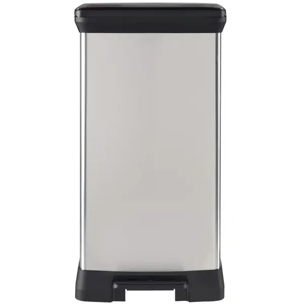 Pedaalemmer | DECOBIN | Kunststof/Metaal | Zilver/Zwart | 50L | Klapdeksel | 390x290x722(h)mm