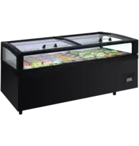 Tefcold Supermarkt Koel-/Vrieskist | VIEW | 995L | Zwart | +10°C/-22°C | Statisch | Schuifdeksels | 3-Zijdig Glas | Temperatuuralarm | 1983x980x970(h)mm