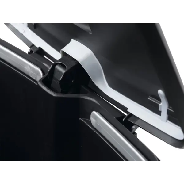 Pedaalemmer | DECOBIN | Kunststof/Metaal | Zilver/Zwart | 50L | Klapdeksel | 390x290x722(h)mm