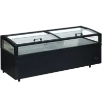 Tefcold Supermarkt Koel-/Vrieskist | VIEW | 1320L | Zwart | +10°C/-22°C | Statisch | Schuifdeksels | 3-Zijdig Glas | Temperatuuralarm | 2500x980x970(h)mm