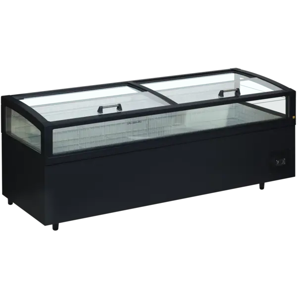 Supermarkt Koel-/Vrieskist | VIEW | 1320L | Zwart | +10°C/-22°C | Statisch | Schuifdeksels | 3-Zijdig Glas | Temperatuuralarm | 2500x980x970(h)mm