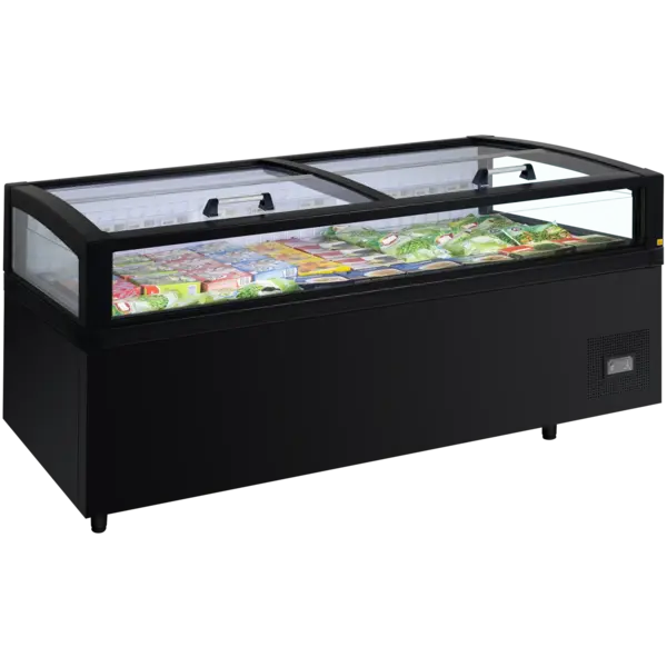 Supermarkt Koel-/Vrieskist | VIEW | 995L | Zwart | +10°C/-22°C | Statisch | Schuifdeksels | 3-Zijdig Glas | Temperatuuralarm | 1953x980x970(h)mm