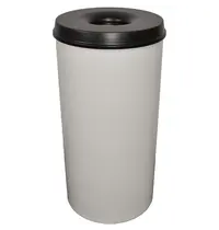 V-Part Afvalbak | Metaal | Grijs/Zwart | 50L | Open | Vlamdovend | Ø335x630(h)mm 