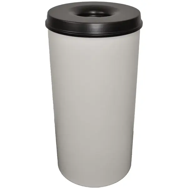 Afvalbak | Metaal | Grijs/Zwart | 50L | Open | Afvalscheiding | Vlamdovend | Ø335x630(h)mm