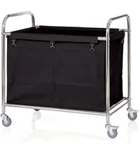 WAS Germany Linnenwagen | RVS/Nylon | Incl. Waszak | Wielen (Geremd) | 900x550x900(h)mm