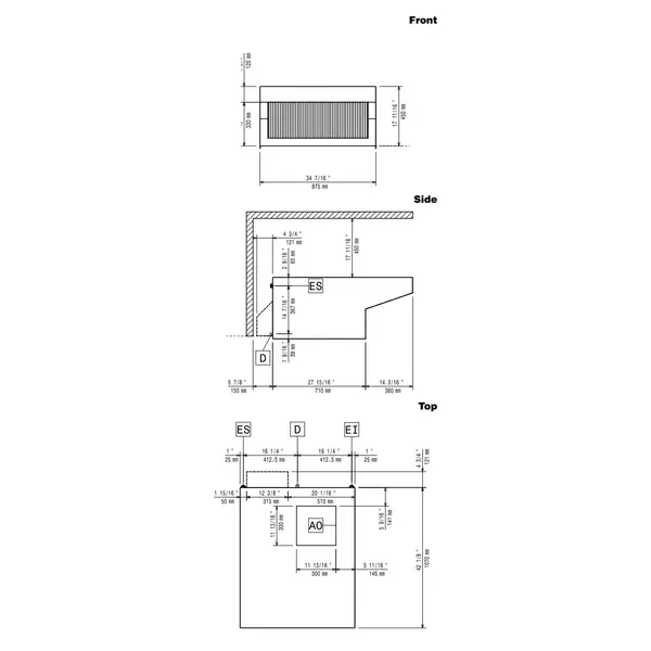 Afzuigkap | INNOVA SELECTION | Incl. Motor | 0.47kW (230V) | 875x1070x450(h)mm